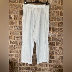 Planet Linen Wide Leg Pull on Pants light blue one size